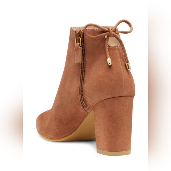 Stuart Weitzman Cappuccino Tieback Block Bootie - Size 7.5 *PLZ READ DESCRIPTION - Picture 2 of 13